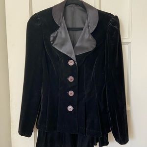 Vintage velvet skirt suit